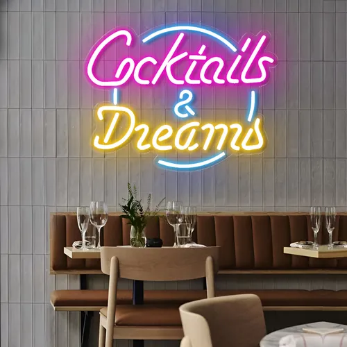 Cocktails and Dreams LED Neon Sign - Custom Aprons Now