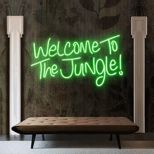 Welcome To The Jungle LED Neon Sign - Custom Aprons Now