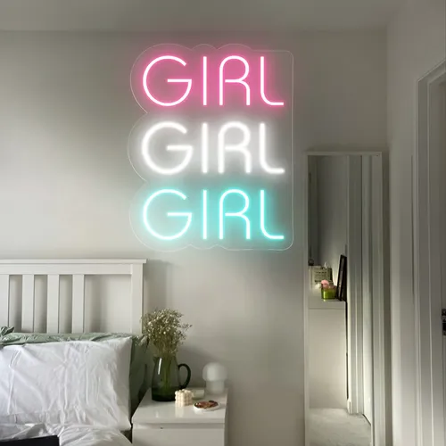Girls Girls Girls Neon Sign - Custom Aprons Now