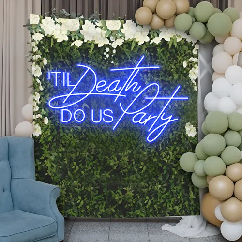 Til Death Do Us Party Neon Sign - Custom Aprons Now