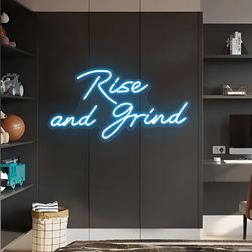Rise and Grind Neon Sign - Custom Aprons Now