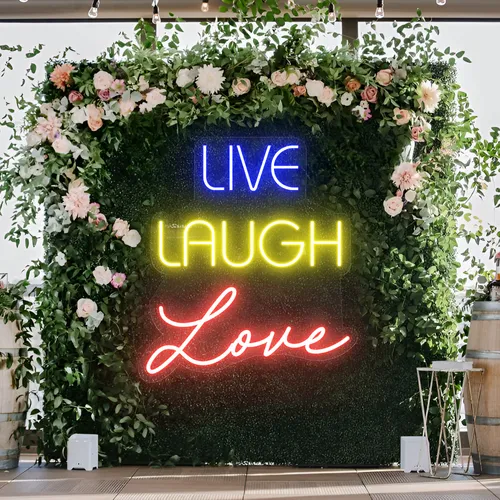 Live Laugh Love Neon Sign - Custom Aprons Now