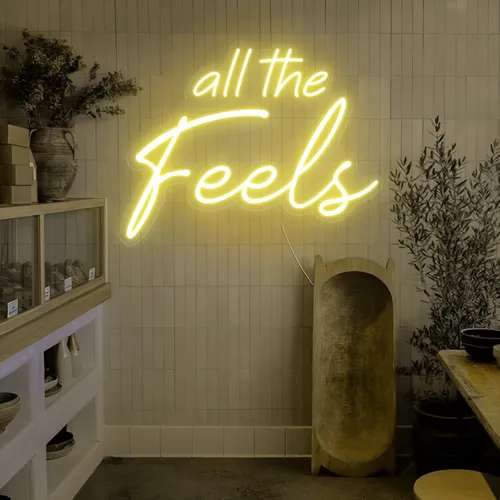 All The Feels Neon Sign - Custom Aprons Now
