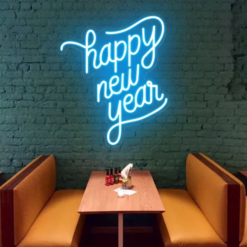 Happy New Year Neon Sign - Custom Aprons Now