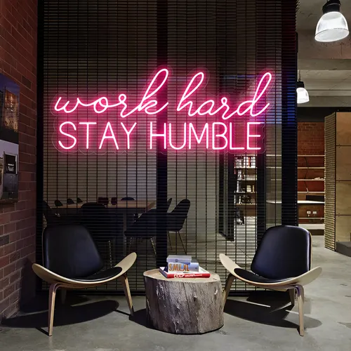 Work Hard Stay Humble Neon Sign - Custom Aprons Now