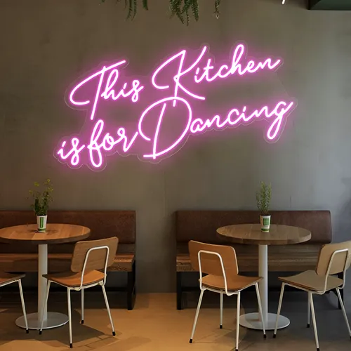 This Kitchen is for Dancing Neon Sign - Custom Aprons Now