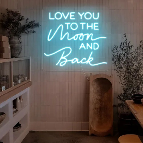 I Love You To The Moon And Back Neon Sign - Custom Aprons Now