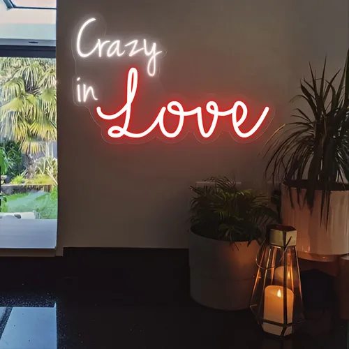 Crazy In Love Neon Sign - Custom Aprons Now