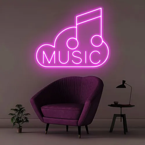 Music Neon Sign - Custom Aprons Now