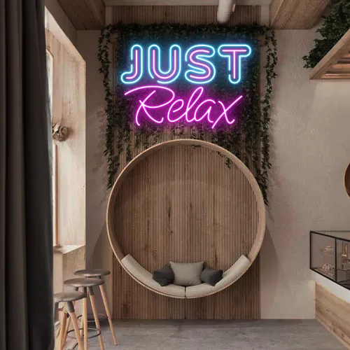 Just Relax Neon Signs - Custom Aprons Now