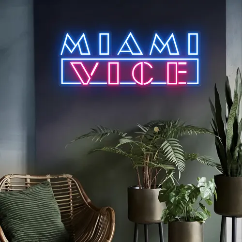 Miami Vice Neon Signs - Custom Aprons Now