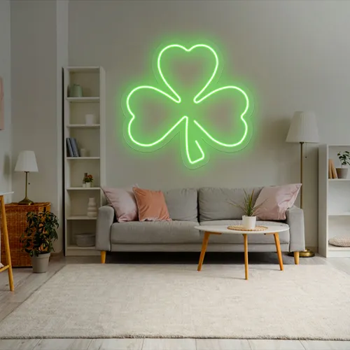 Green Clover Neon Sign - Custom Aprons Now