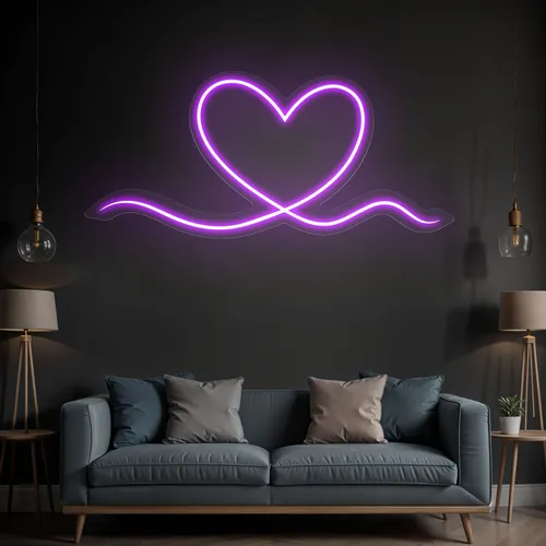 Purple Heart Neon Sign - Custom Aprons Now