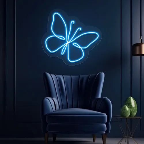 Scribble Butterfly Neon Sign - Custom Aprons Now