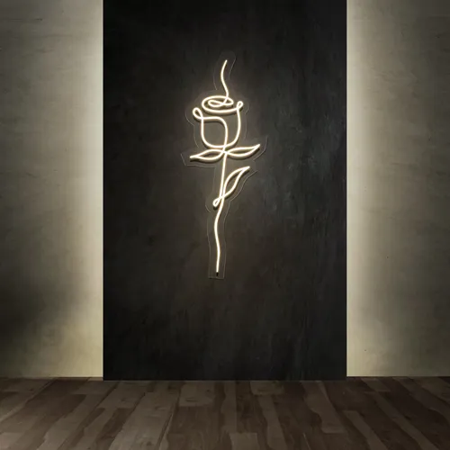 Calmly Scribble Rose Neon Sign - Custom Aprons Now