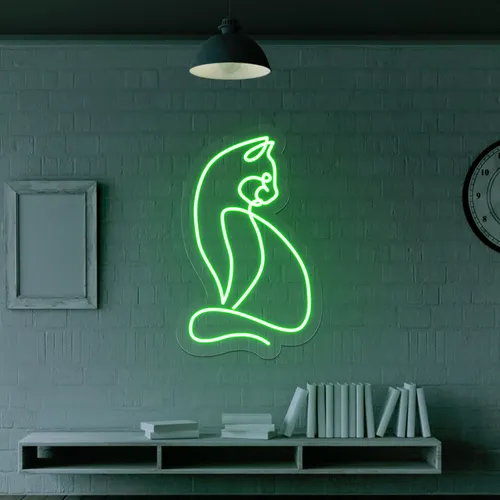Scribble Cat Neon Sign - Custom Aprons Now