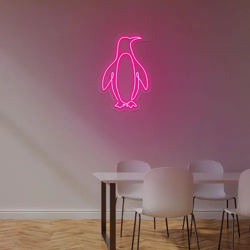 Cute Penguin Neon Sign - Custom Aprons Now