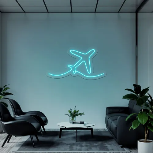 Airplane Neon Sign - Custom Aprons Now