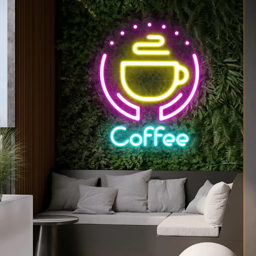 Captivating Coffee Neon Sign - Custom Aprons Now
