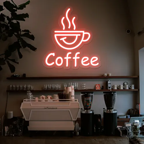 Thrilled Coffee Neon Sign - Custom Aprons Now