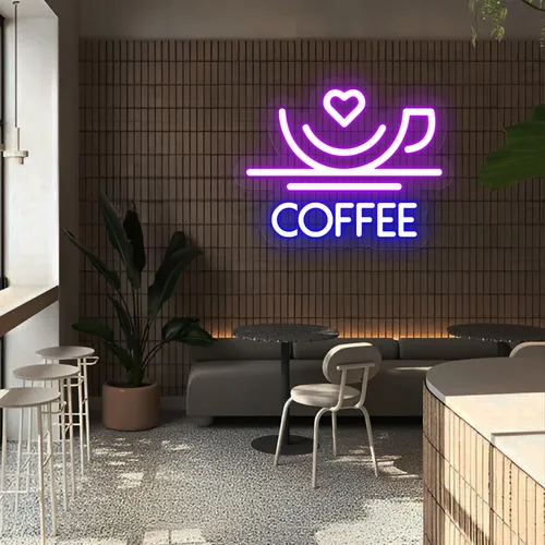 Charm with Love Coffee Neon Sign - Custom Aprons Now