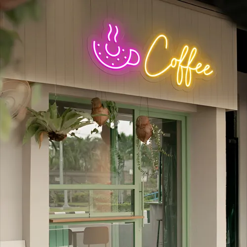 Donut Coffee Neon Sign - Custom Aprons Now