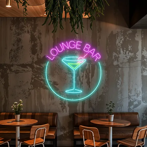 Martini Lounge Bar Neon Sign - Custom Aprons Now