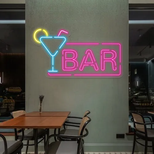 Vibrant Martini Neon Bar Sign - Custom Aprons Now