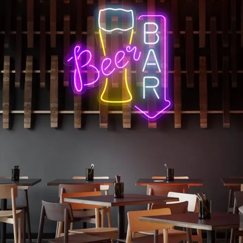 Lively Beer Glass Bar Neon Sign - Custom Aprons Now