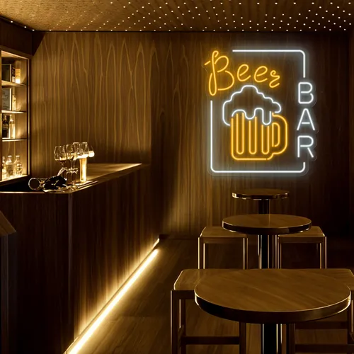 Amber Beer Mug Bar Sign - Custom Aprons Now