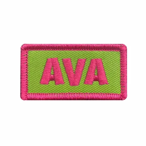Pink and Green Ava Name Patch - Custom Aprons Now