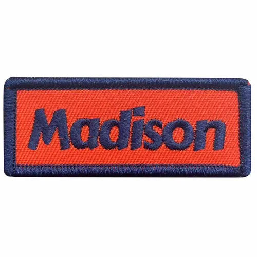 Navy and Orange Madison Name Patch - Custom Aprons Now