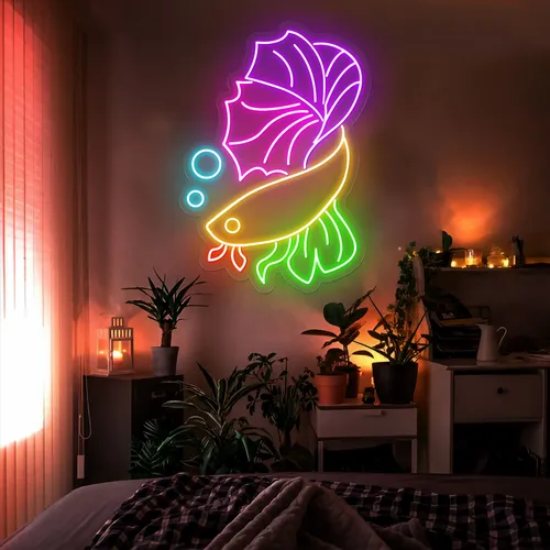 Fish Neon Sign - Custom Aprons Now