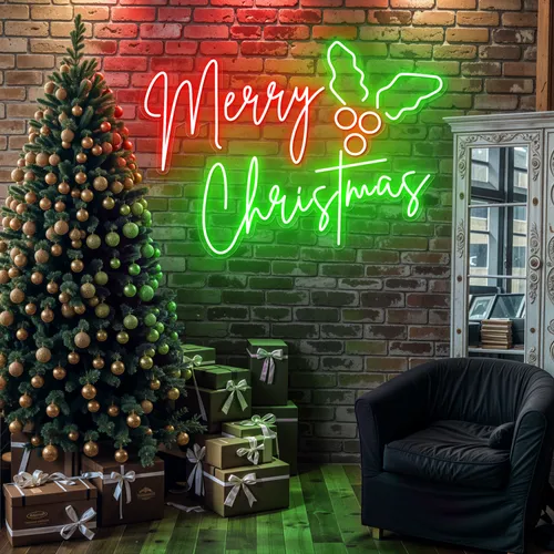 The Merry Christmas Neon Sign - Custom Aprons Now