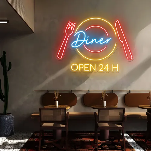Neon Diner Sign - Custom Aprons Now