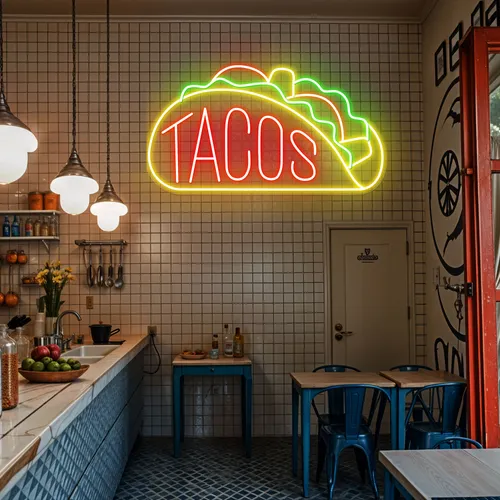 Neon Taco Sign - Custom Aprons Now