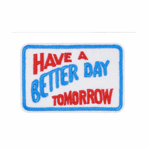 Red and Blue Have a Better Day Tomorrow Patch - Custom Aprons Now
