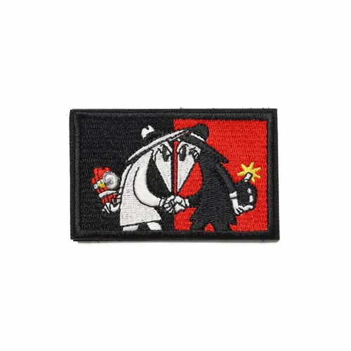 Black and Red White Hat vs Black Hat Patch - Custom Aprons Now