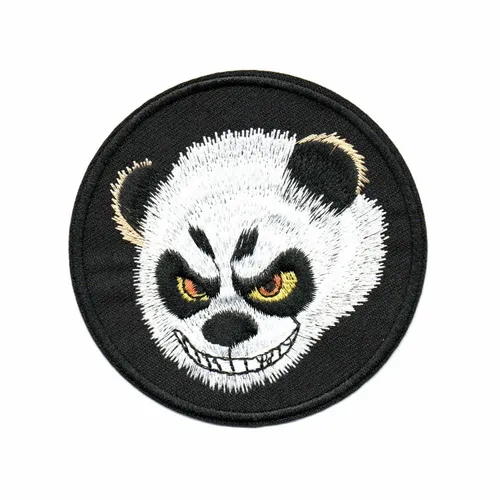 Black Angry Panda Patch - Custom Aprons Now