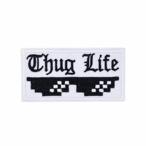 Black and White Thug Life Patch - Custom Aprons Now