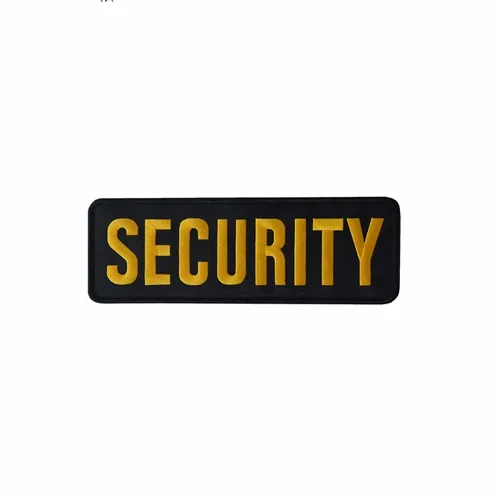 Black and Yellow Security Patch - Custom Aprons Now