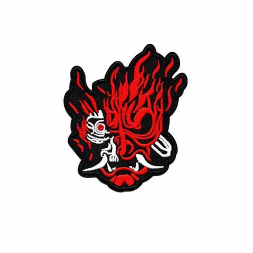 Red and White Oni Patch - Custom Aprons Now