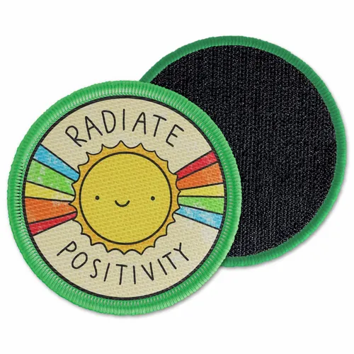 Round Radiate Positivity Velcro Patch - Custom Aprons Now