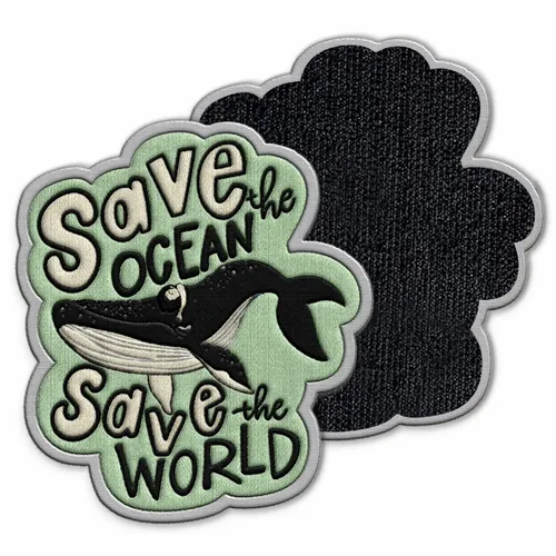 Save the Ocean Velcro Patch - Custom Aprons Now
