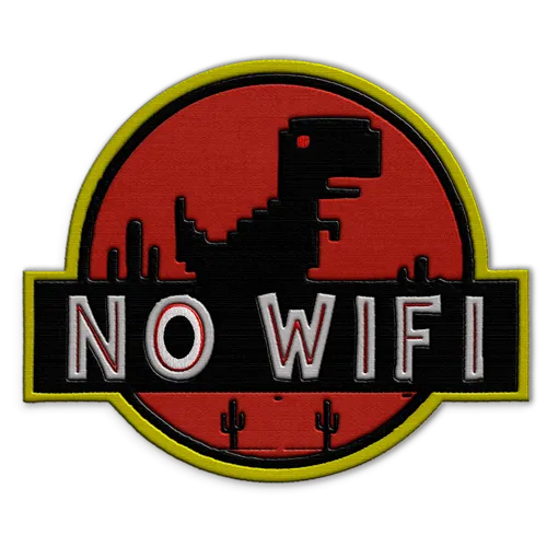 No Wifi Dino Hat Patch - Custom Aprons Now
