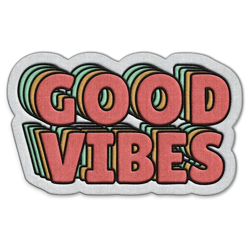 Good Vibes Hat Patch - Custom Aprons Now