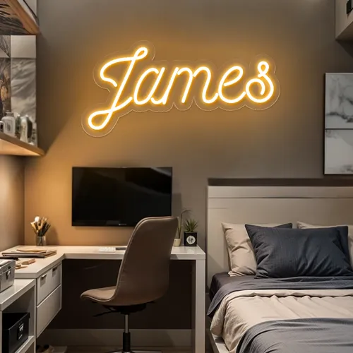 James Neon Sign - Custom Aprons Now