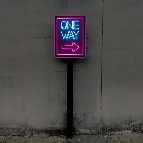 One Way Neon Sign - Custom Aprons Now
