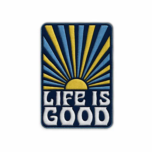 Rectangle Life is Good Iron On Patch - Custom Aprons Now