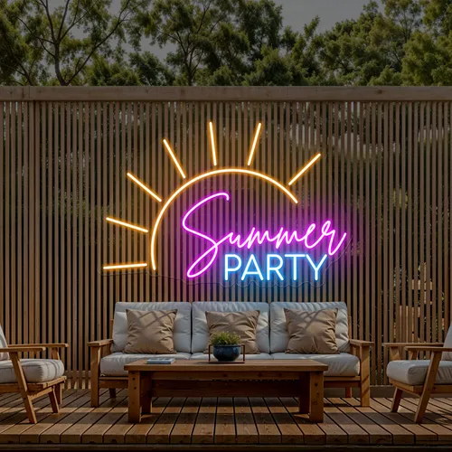 Cool Summer Party Neon Sign - Custom Aprons Now